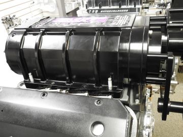 TBS-2039-BL 10-71  TBS Blower " BLACK " w Front Offset - High Helix  Billet Blower
